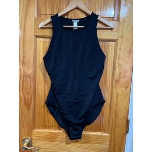 Womens New with Tag Andie The Malibu One Piece Bathing Suit in Black Size Large